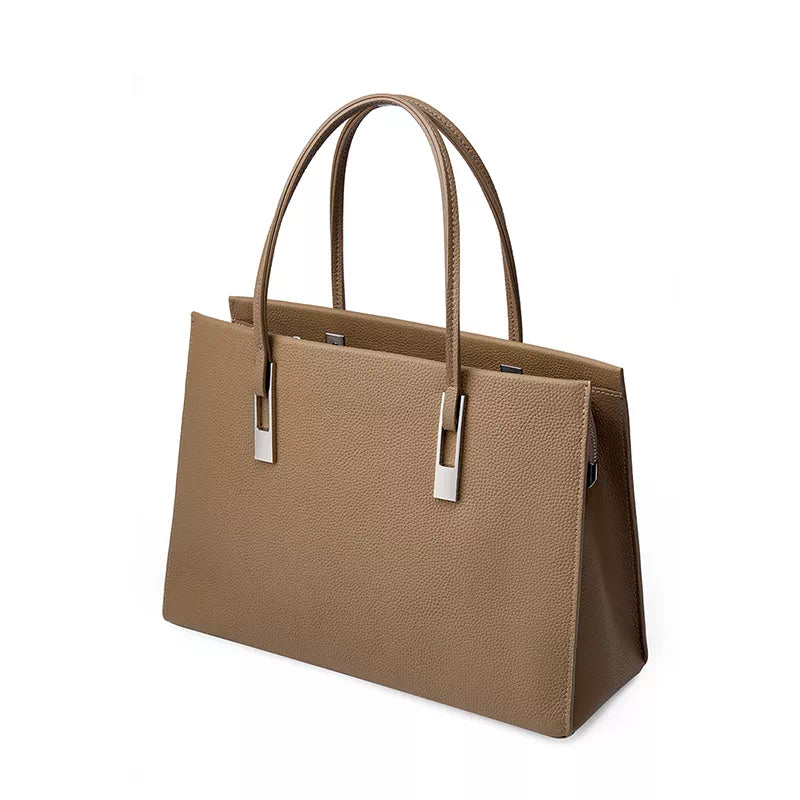 Women's Leather Work Tote Bag