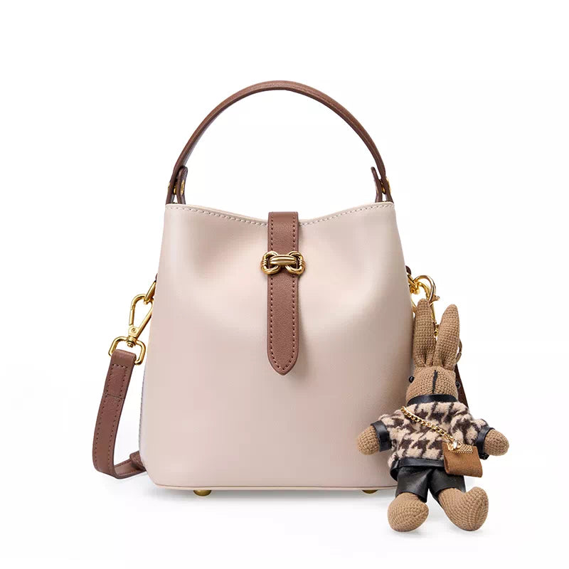 Mini Leather Crossbody Bucket Bag
