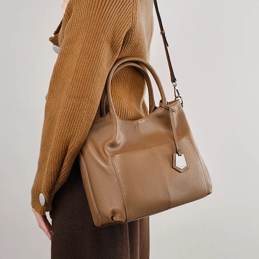 Leather Crossbody Tote Bag