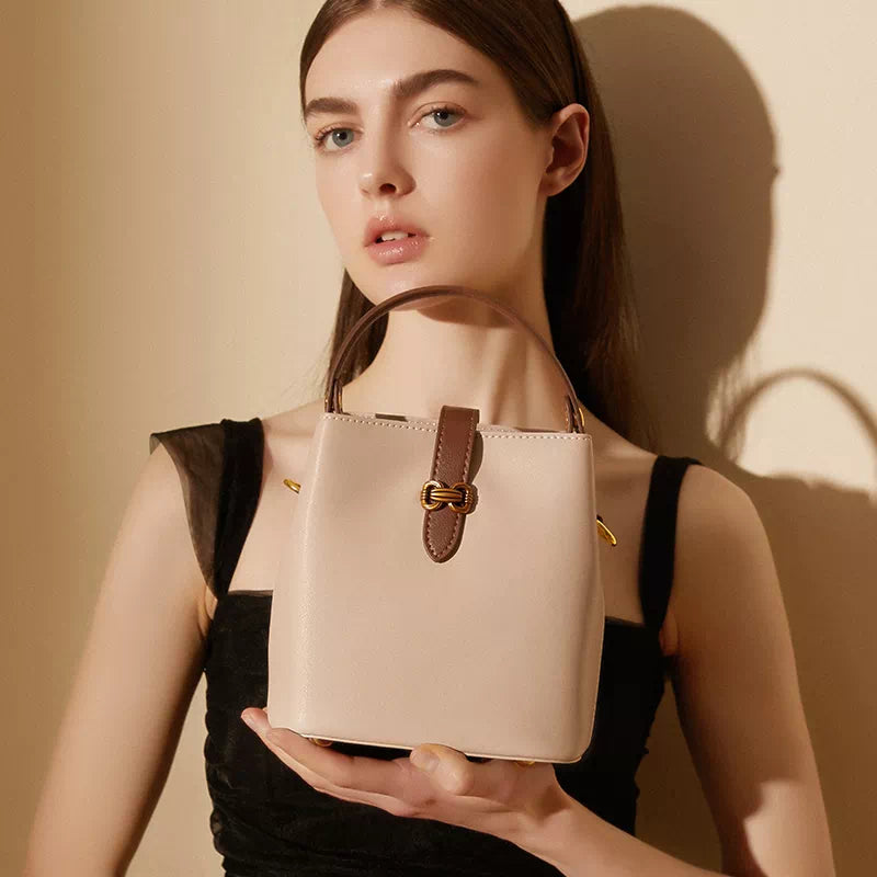 Mini Leather Crossbody Bucket Bag