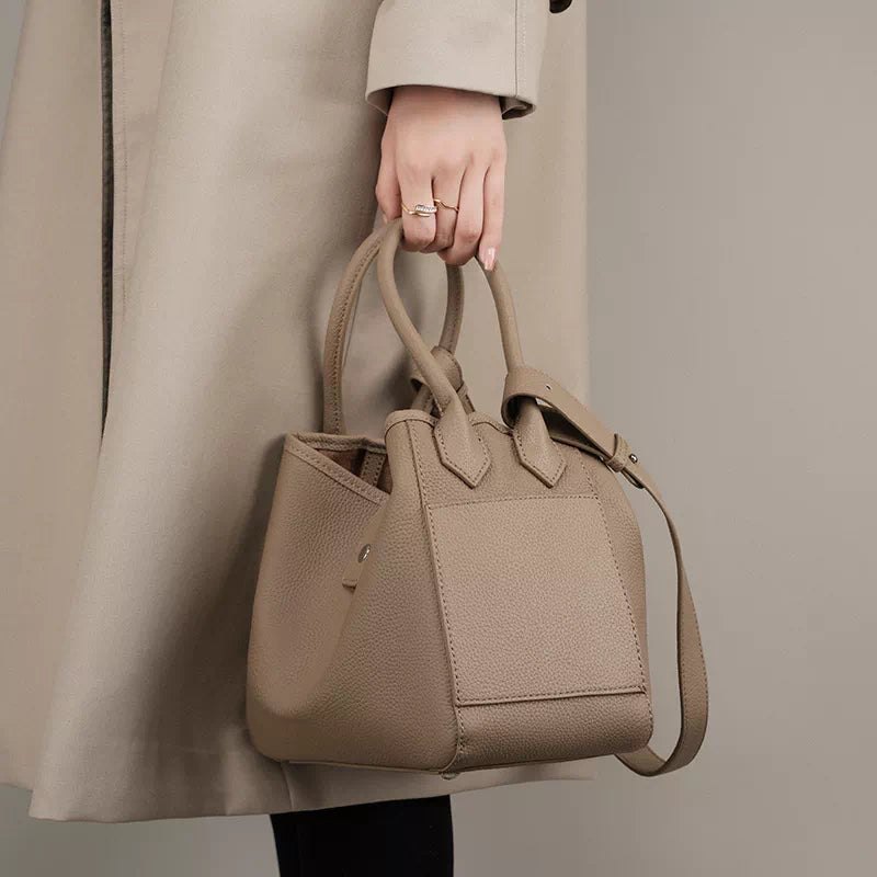 Mini Leather Crossbody Bucket Bag
