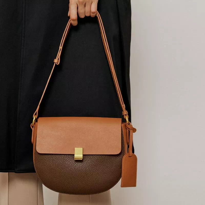 Leather Saddle Crossbody Bag