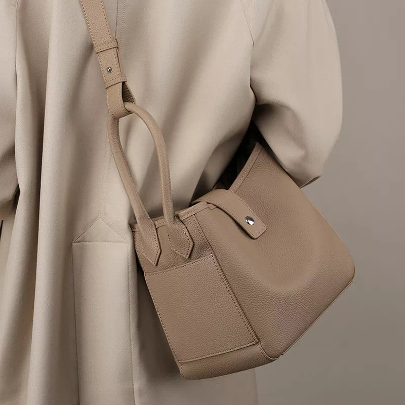 Mini Leather Crossbody Bucket Bag
