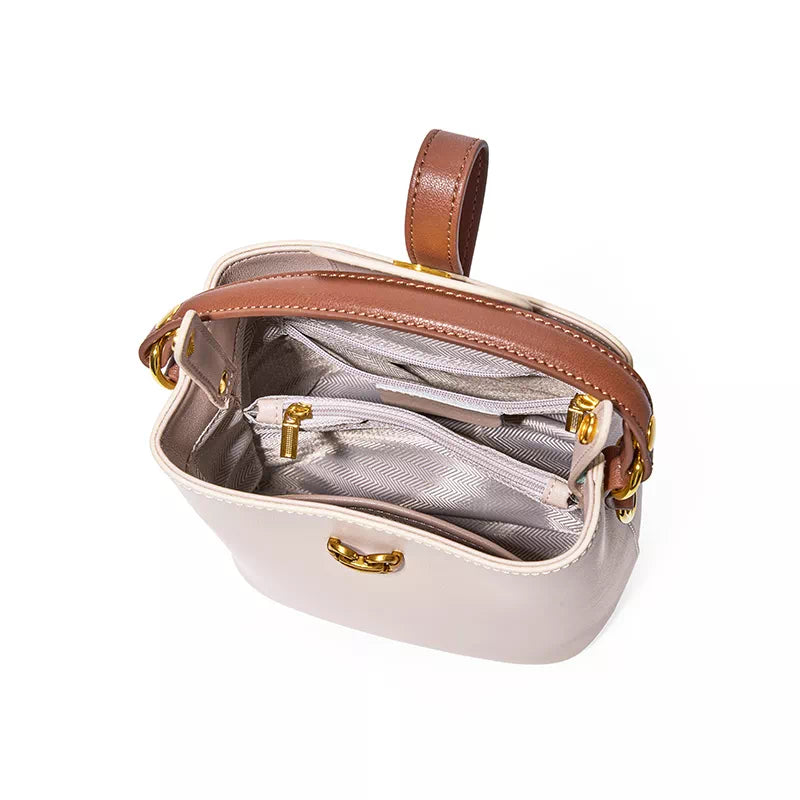 Mini Leather Crossbody Bucket Bag