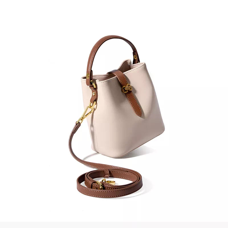 Mini Leather Crossbody Bucket Bag