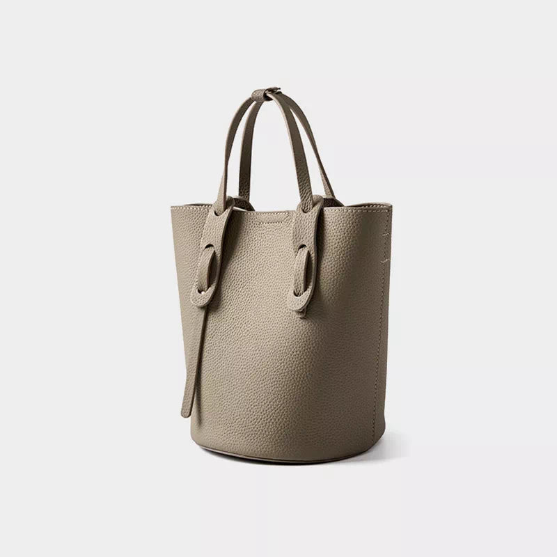 Mini Leather Crossbody Bucket Bag