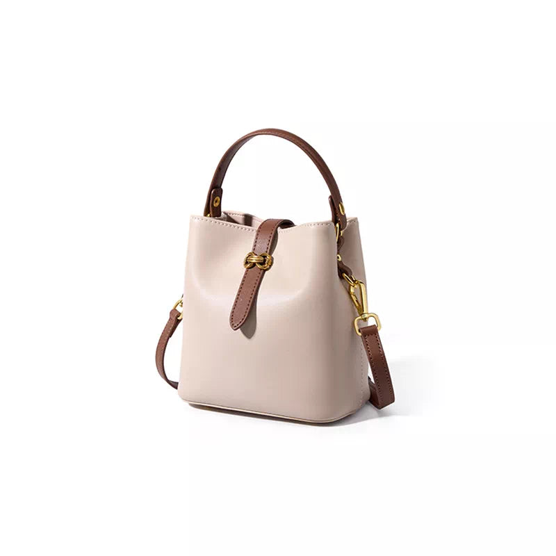 Mini Leather Crossbody Bucket Bag