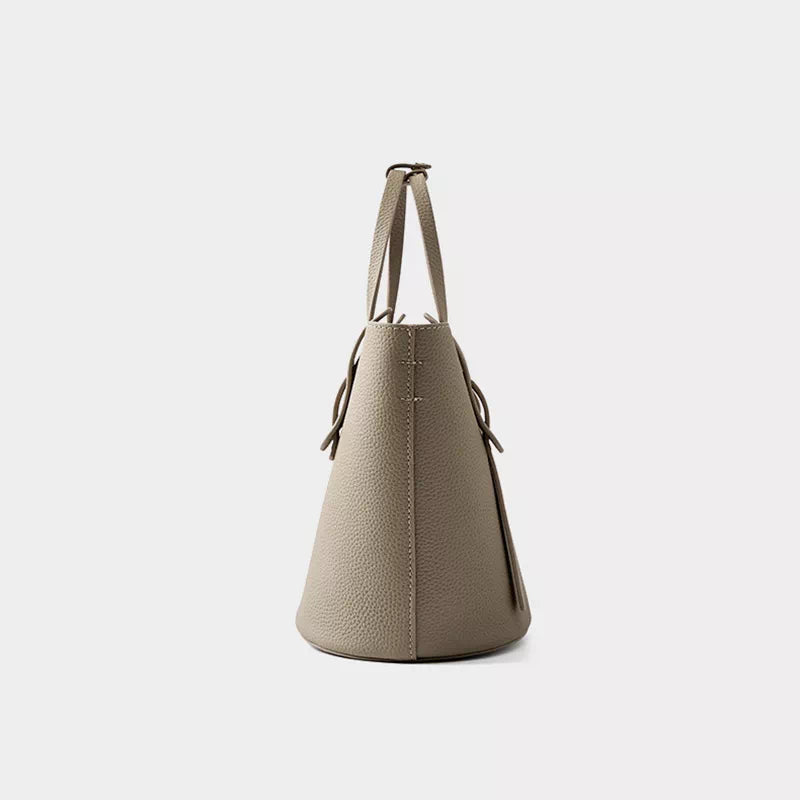 Mini Leather Crossbody Bucket Bag