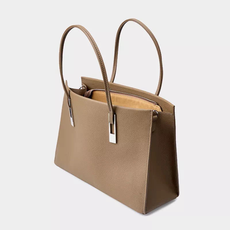 Women's Leather Work Tote Bag