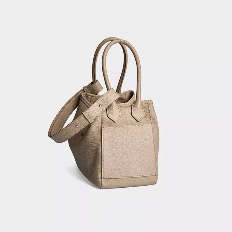 Mini Leather Crossbody Bucket Bag
