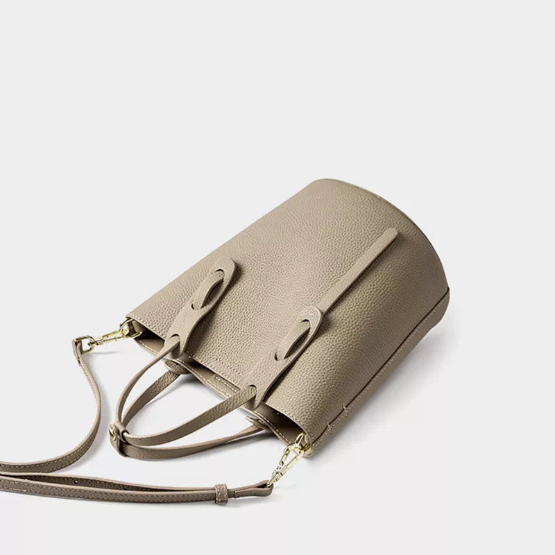 Mini Leather Crossbody Bucket Bag