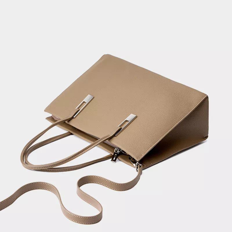 Women's Leather Work Tote Bag