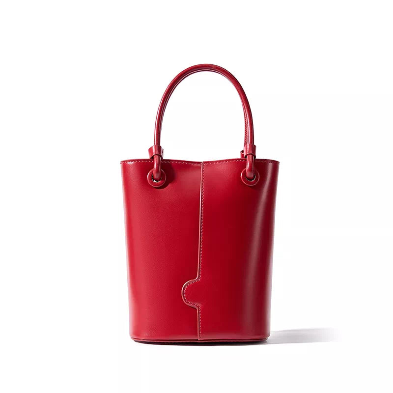 Mini Leather Crossbody Bucket Bag