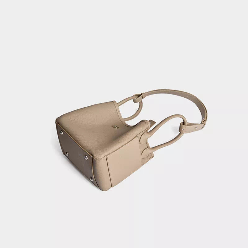 Mini Leather Crossbody Bucket Bag