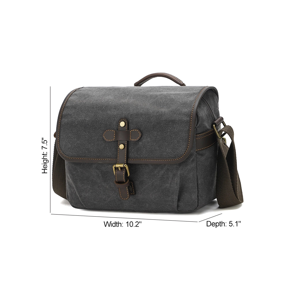 Waxed Canvas Camera Messenger Bag