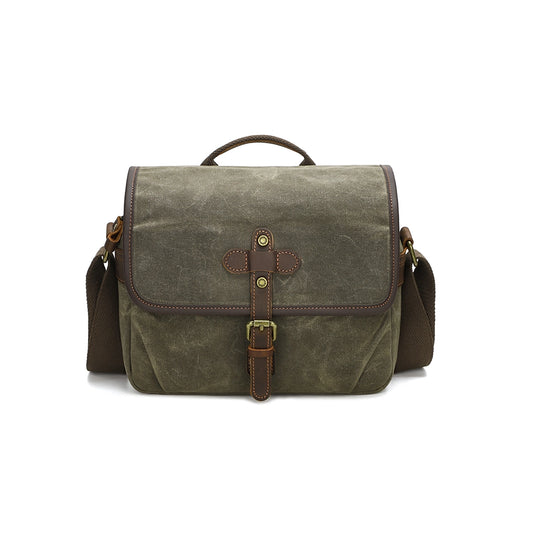 Waxed Canvas Camera Messenger Bag