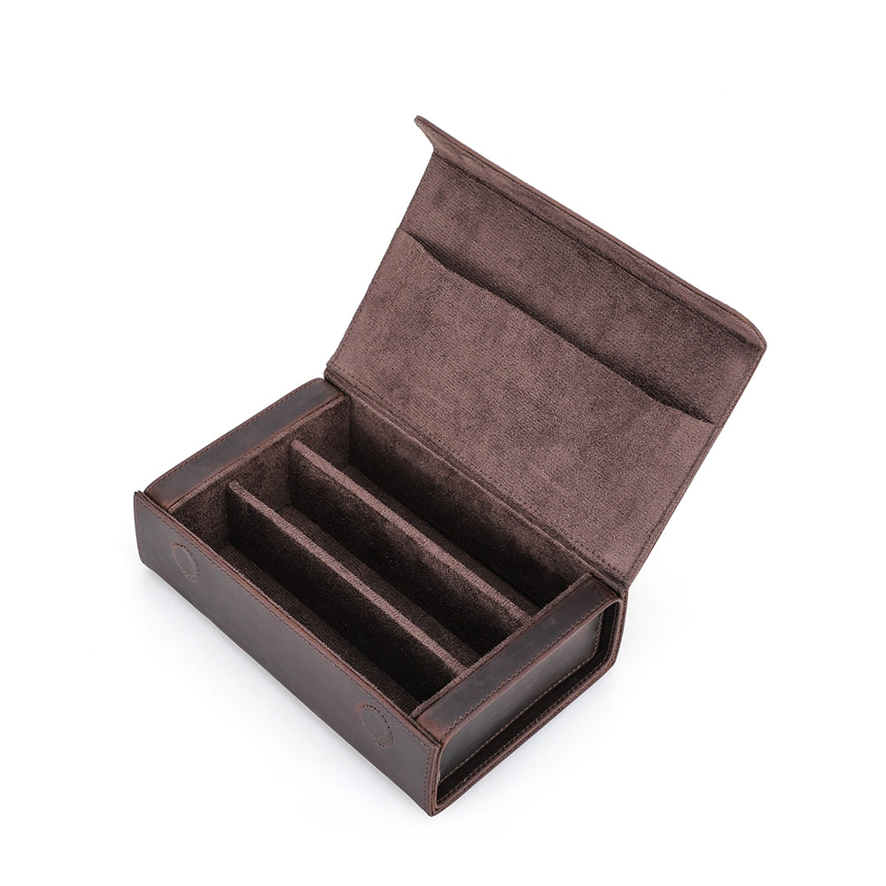 3-Pair Leather Sunglasses Travel Case