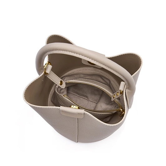 Leather Crossbody Mini Bucket Bag