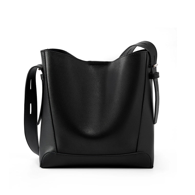 Medium Leather Shoulder Bucket Bag
