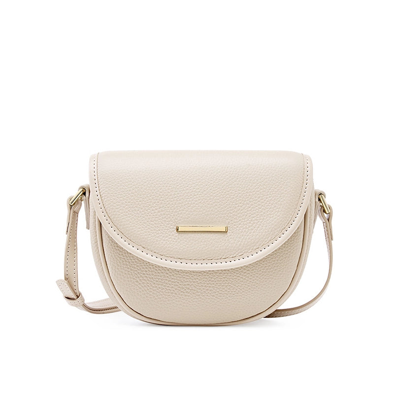 Pebbled Leather Saddle Crossbody Bag