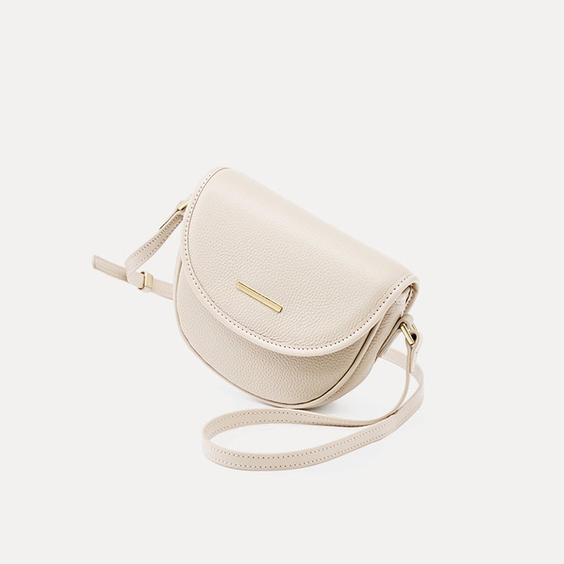 Pebbled Leather Saddle Crossbody Bag