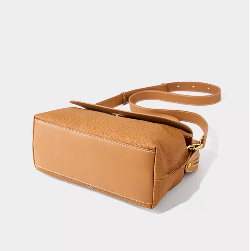 Pebbled Leather Satchel Top Handle Bag