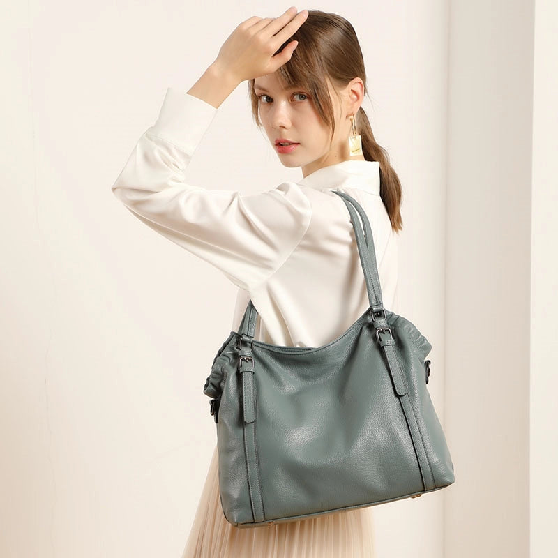 Leather Crossbody Tote Bag