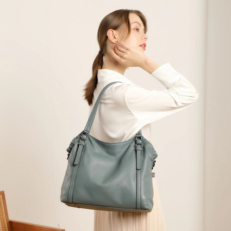 Leather Crossbody Tote Bag