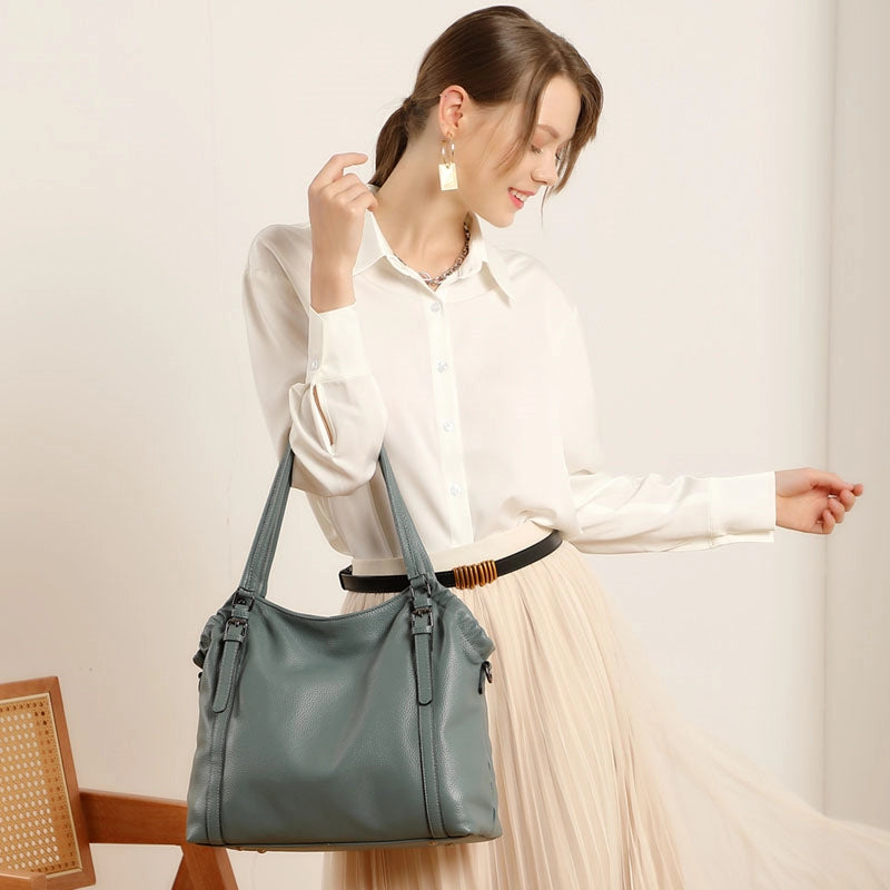 Leather Crossbody Tote Bag