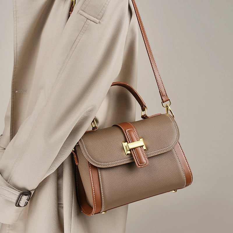 Leather Satchel Top Handle Bag