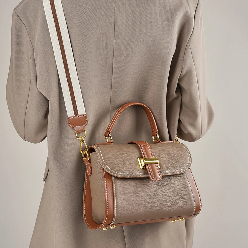 Leather Satchel Top Handle Bag