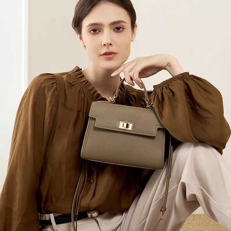 Leather Satchel Top Handle Bag