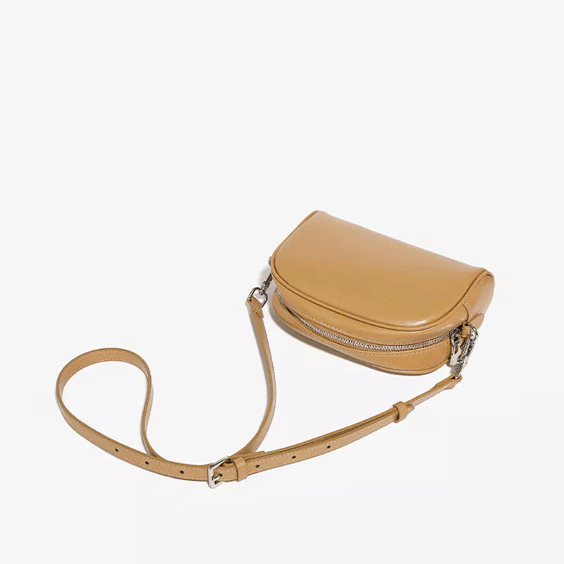 Leather Crossbody Bucket Bag