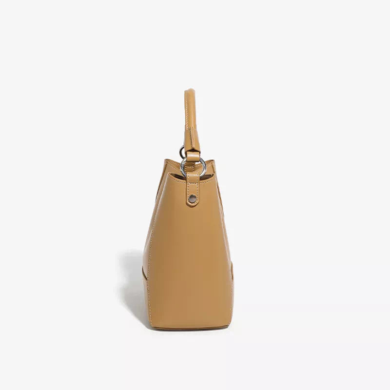 Leather Crossbody Bucket Bag