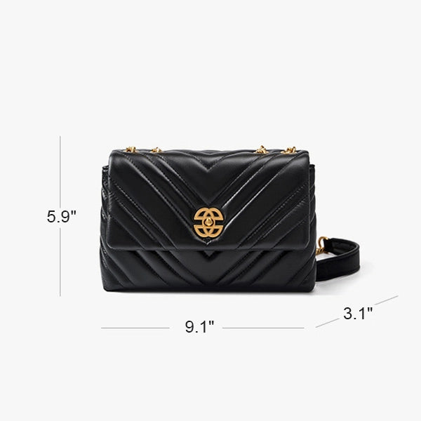 Chain Strap Leather Convertible Shoulder Bag