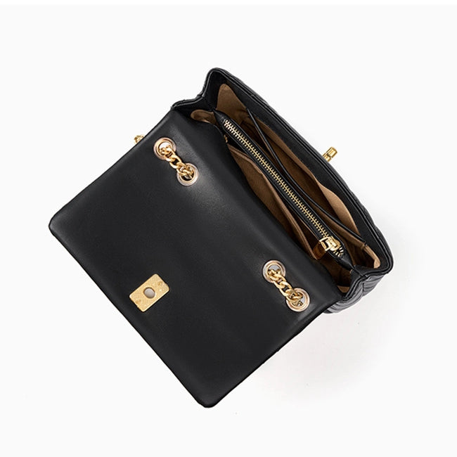 Chain Strap Leather Convertible Shoulder Bag