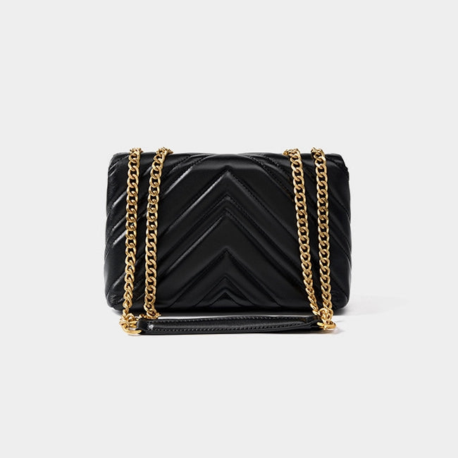 Chain Strap Leather Convertible Shoulder Bag