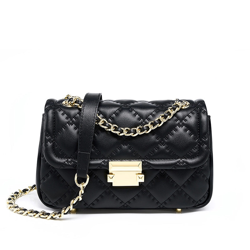 Quilted leather chain bag shop
