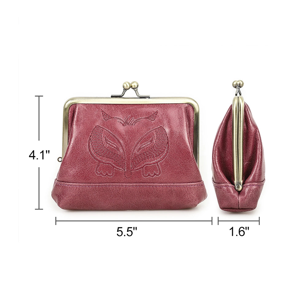 Women's Kiss Lock Leather Accordion Wallet