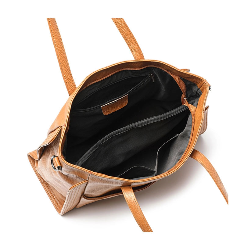 Leather Crossbody Work Tote Bag