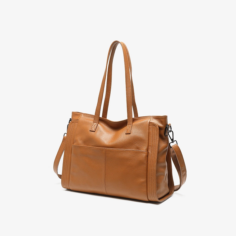 Leather Crossbody Work Tote Bag