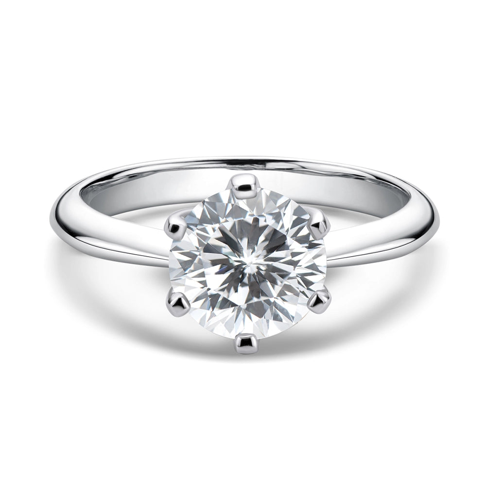 Sparkling Solitaire Crown Ring