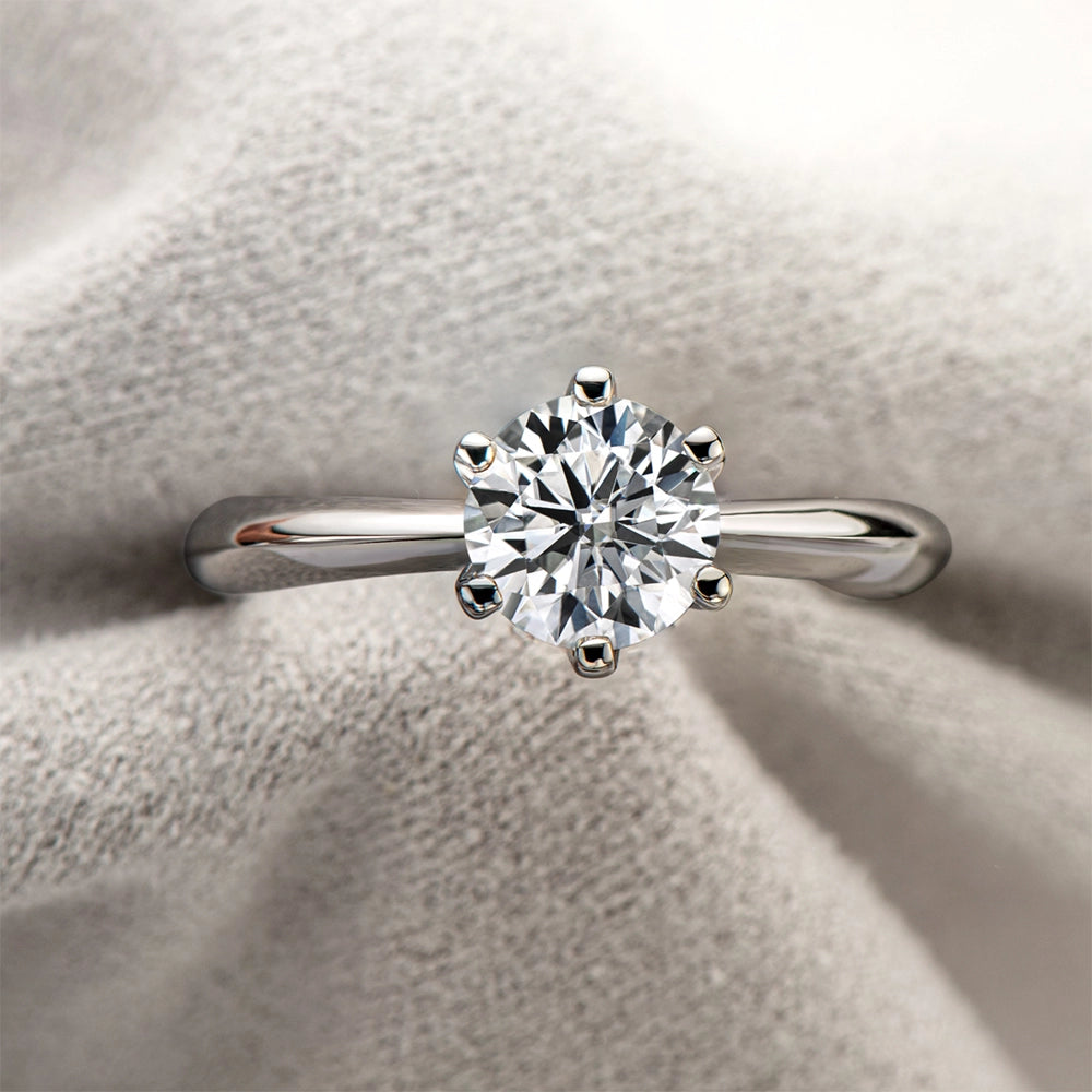 Sparkling Solitaire Crown Ring