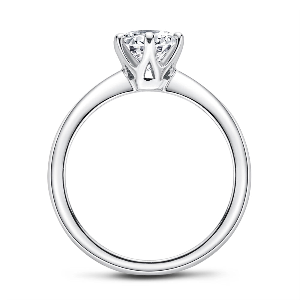 Sparkling Solitaire Crown Ring