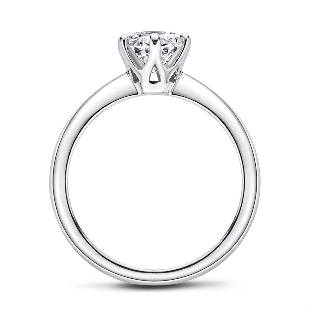 Sparkling Solitaire Crown Ring