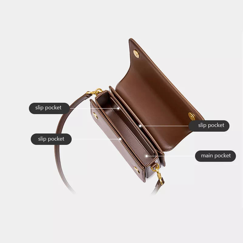 Leather Flap Convertible Shoulder Bag