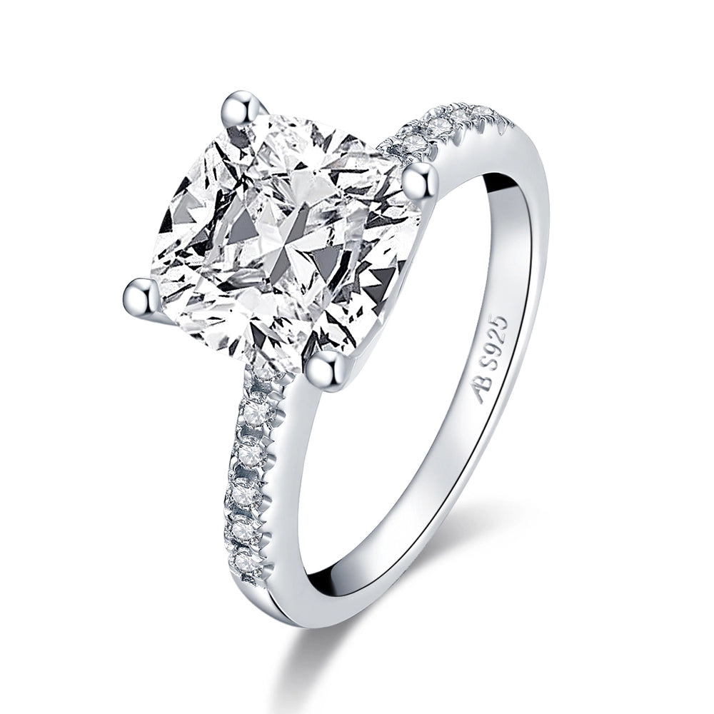 Cubic Zirconia Sparkling Crown Solitaire Ring