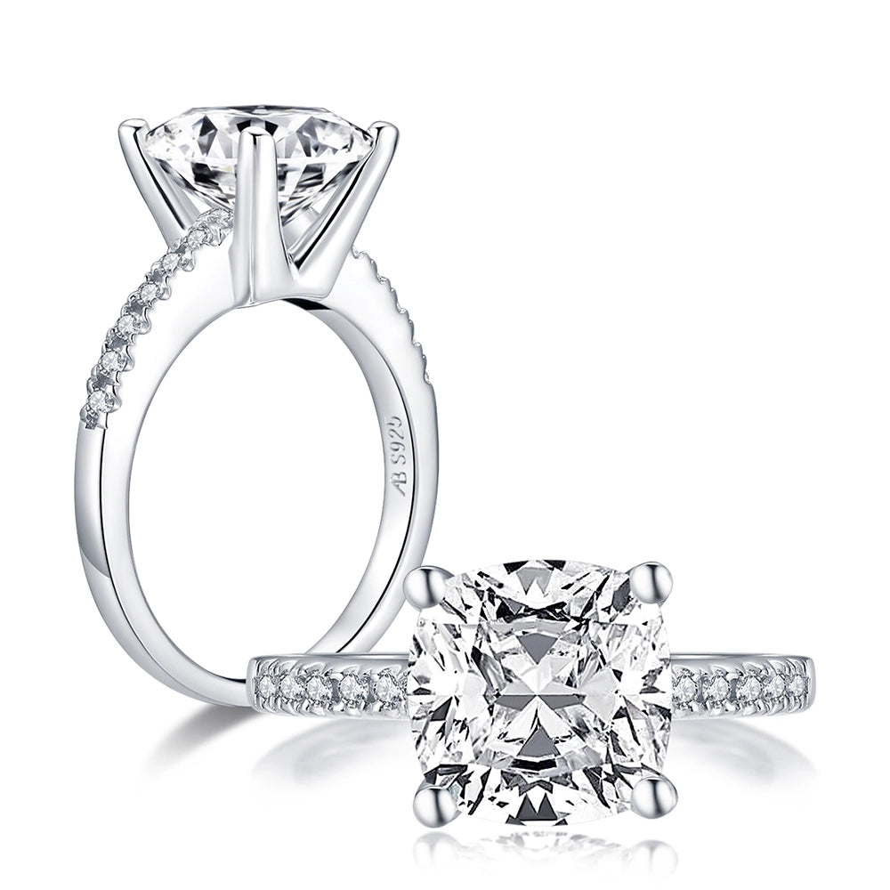 Cubic Zirconia Sparkling Crown Solitaire Ring