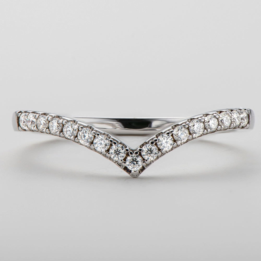 Sparkling Row Eternity Wishbone Ring