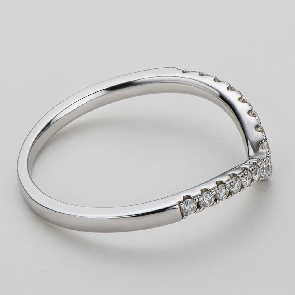 Sparkling Row Eternity Wishbone Ring